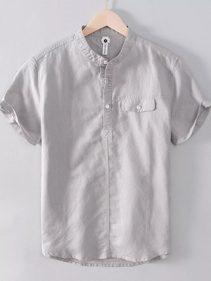 Men's Plus Size Button Detail Short Sleeve Shirt - cas7m
