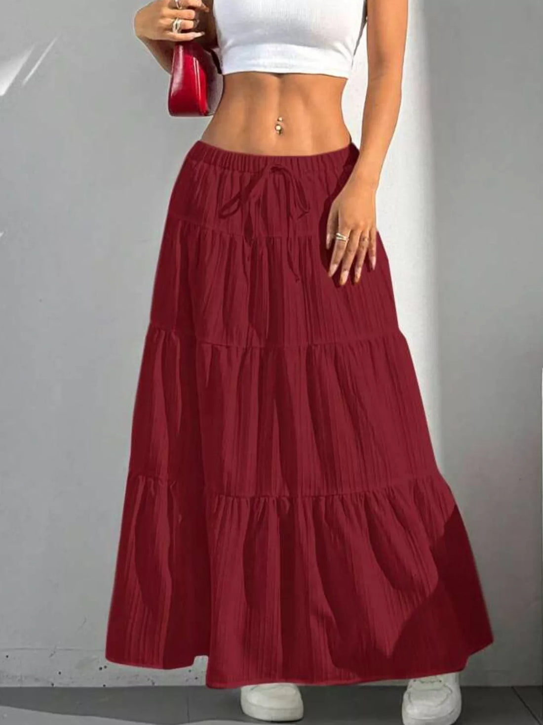 Flowy Tiered Maxi Skirt - cas7m