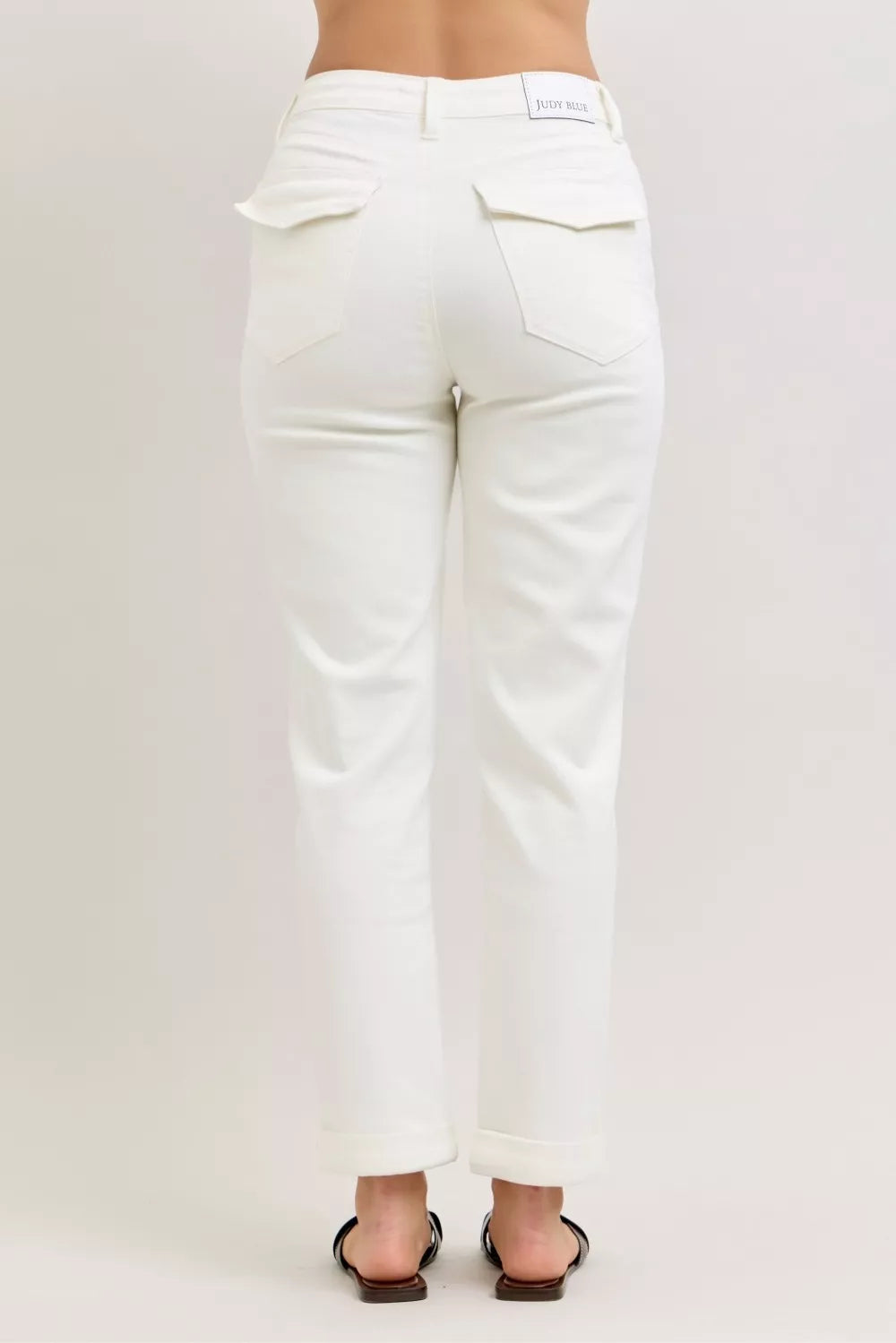 Judy Blue High-Waist Patch Pocket Jeans - Chic & Versatile Denim - cas7m