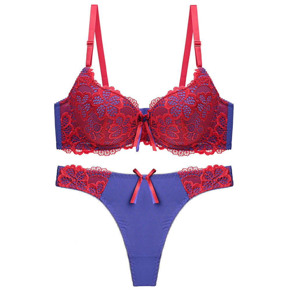 Underwear Push Up Lace Bra Adjustable Bra Set - cas7m