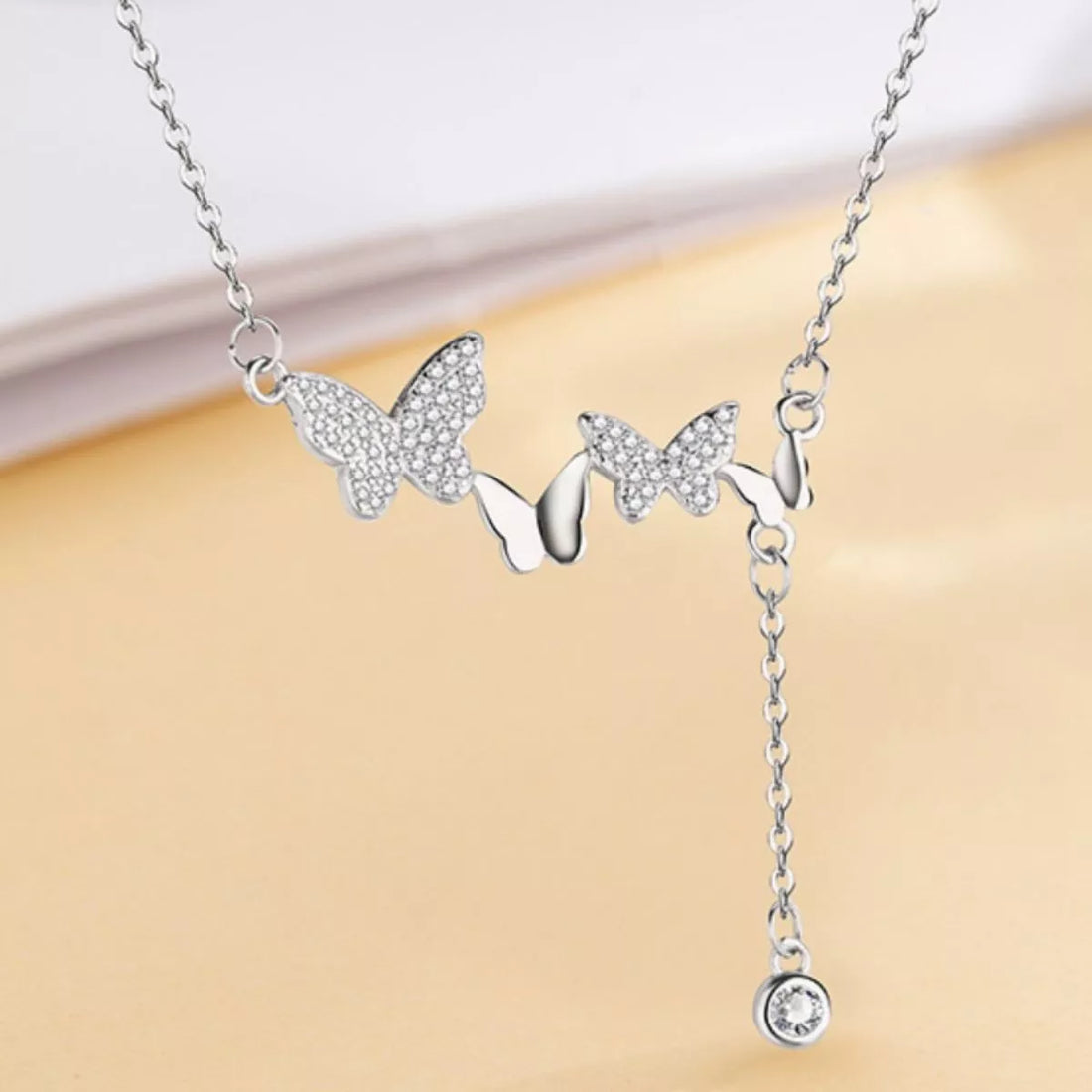 925 Sterling Silver Butterfly Necklace - cas7m
