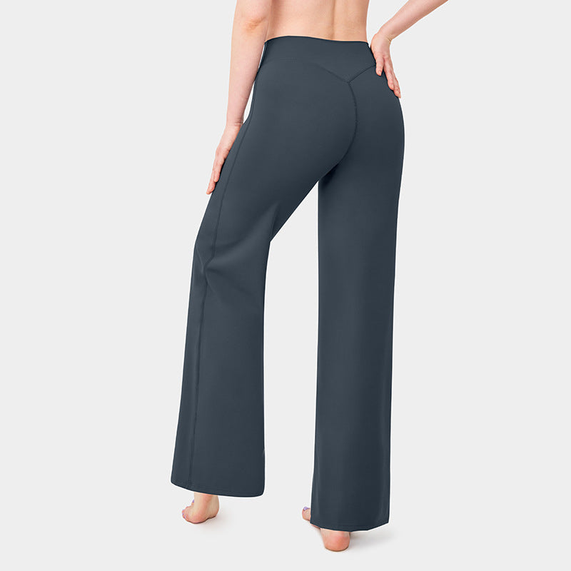 Fashionable Loose Straight-leg Yoga Pants For Women - cas7m
