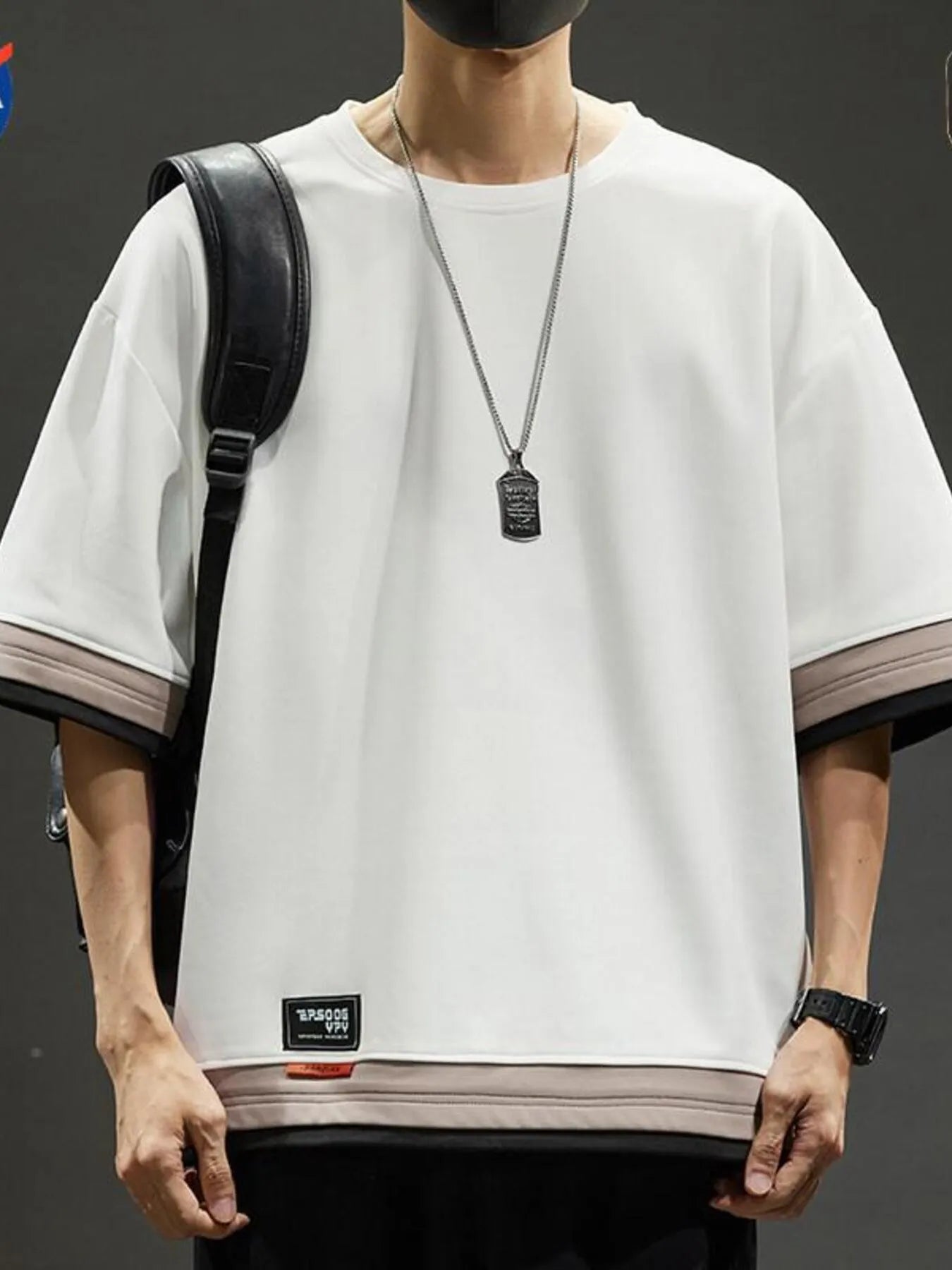 Men's Plus Size Casual Loose Fit Short Sleeve T-Shirt - cas7m