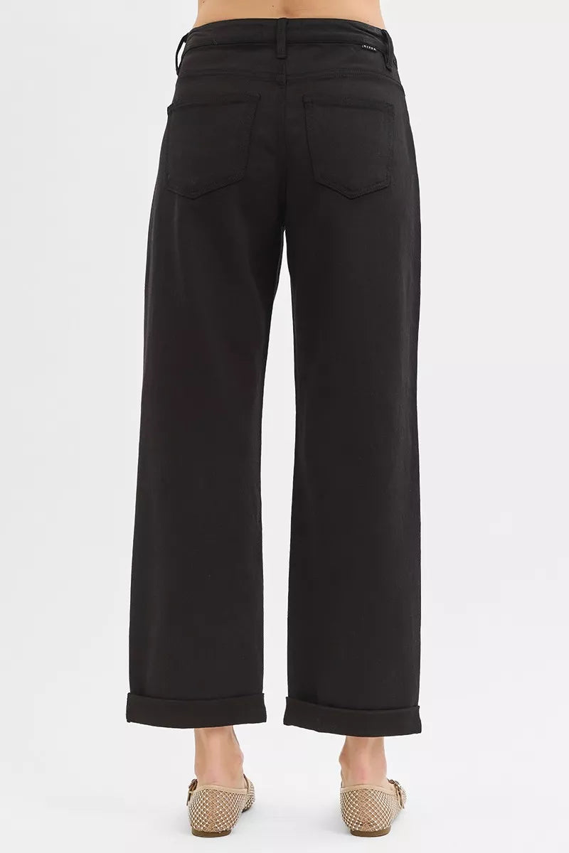 RISEN Tummy Control Mid Rise Ankle Barrel Relaxed Baggy - cas7m