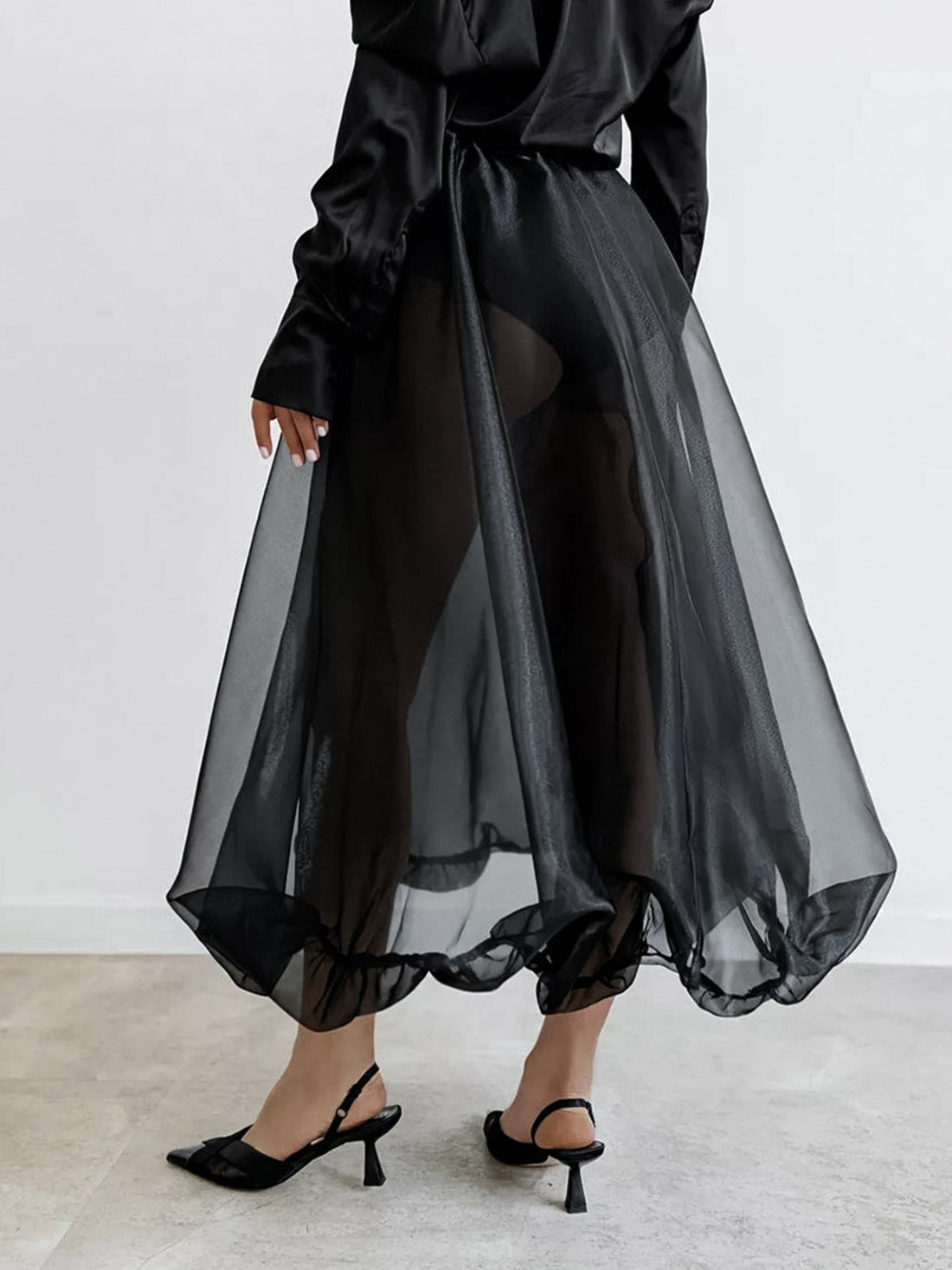 Elastic Waist Flowy Skirt - cas7m