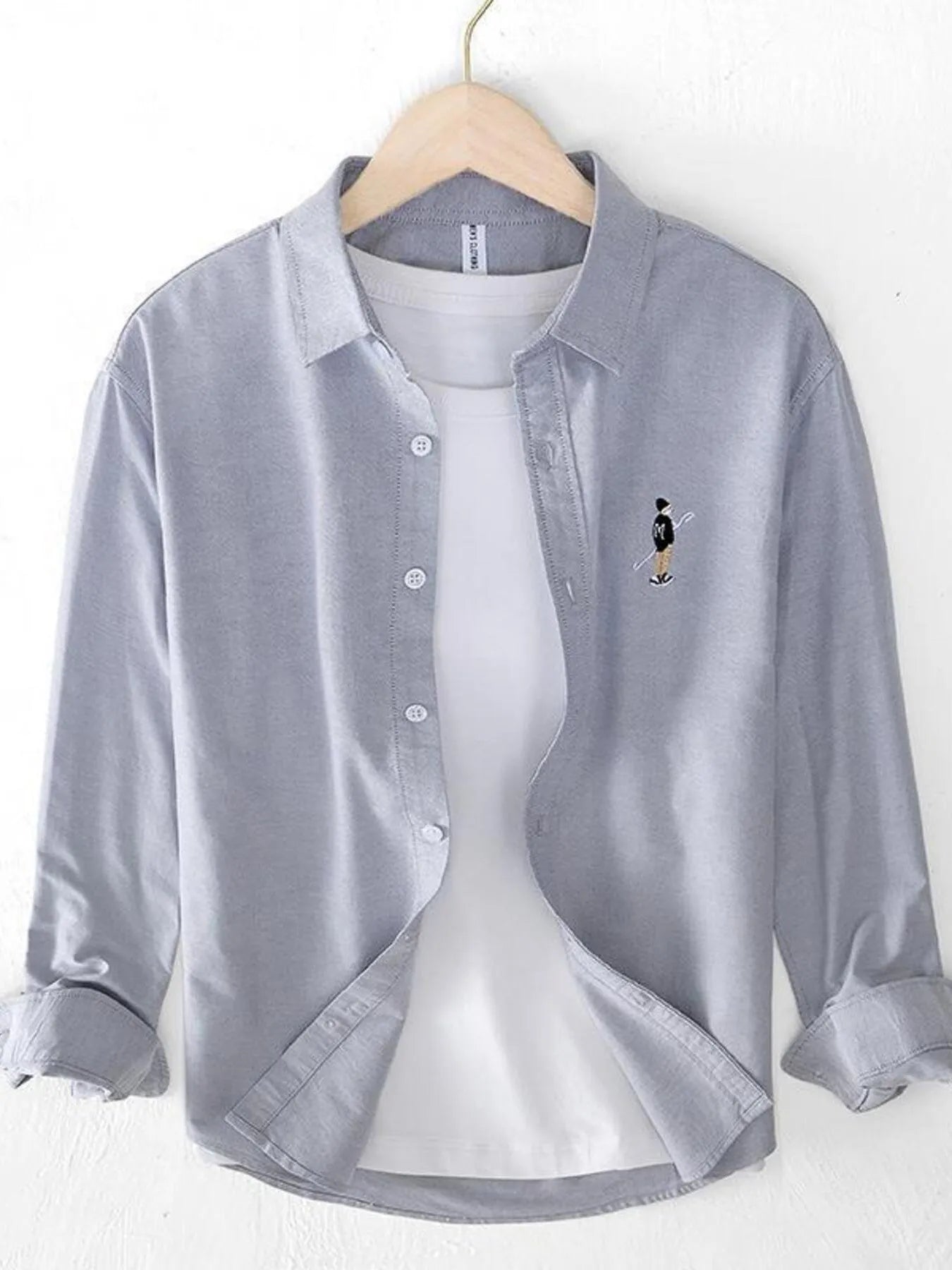 Men's Button Up Long Sleeve Shirt - cas7m