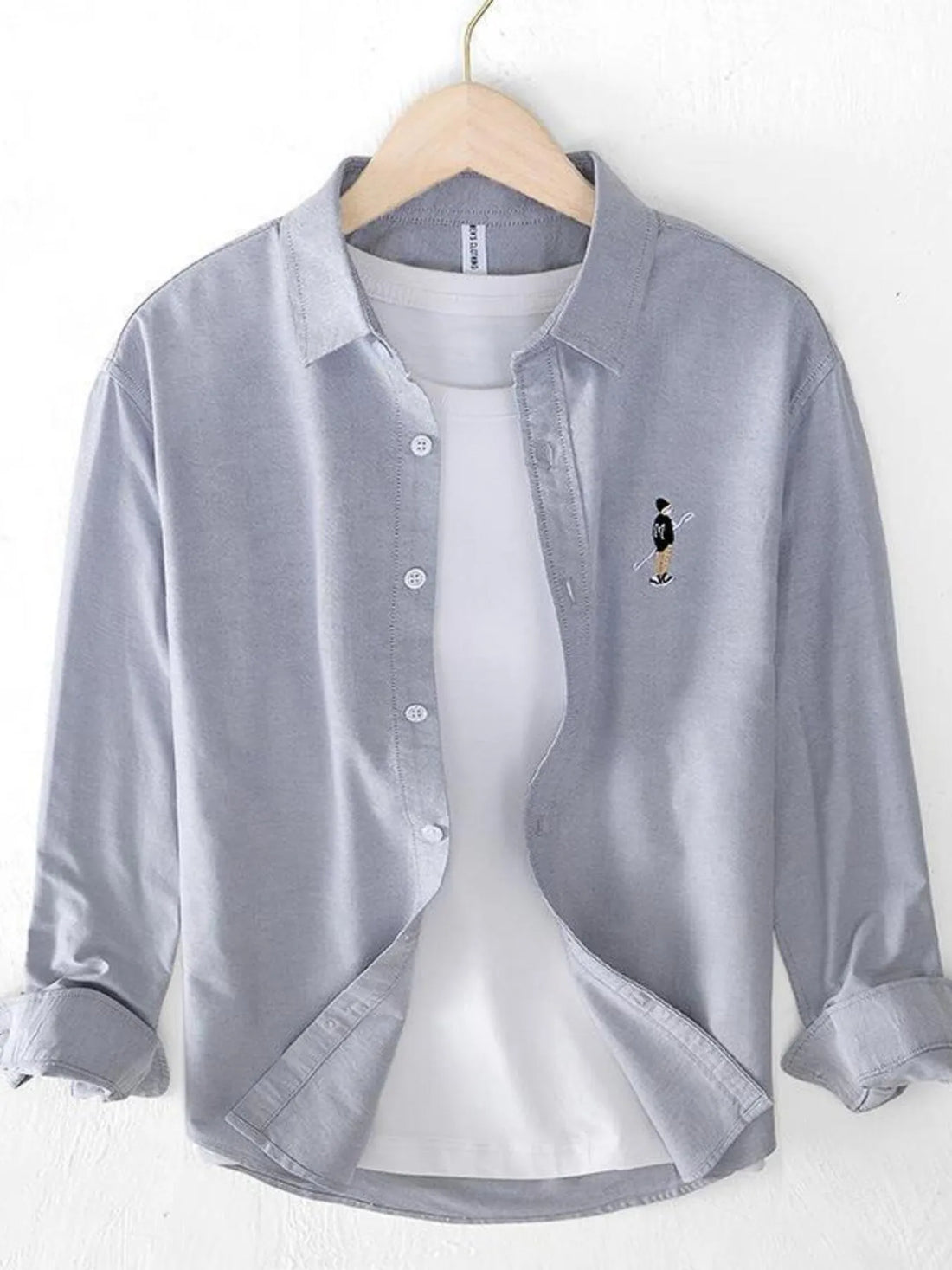 Men's Button Up Long Sleeve Shirt - cas7m