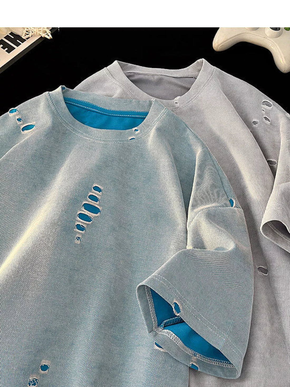 Men's Plus Size Gradient Round Neck T-Shirt - cas7m