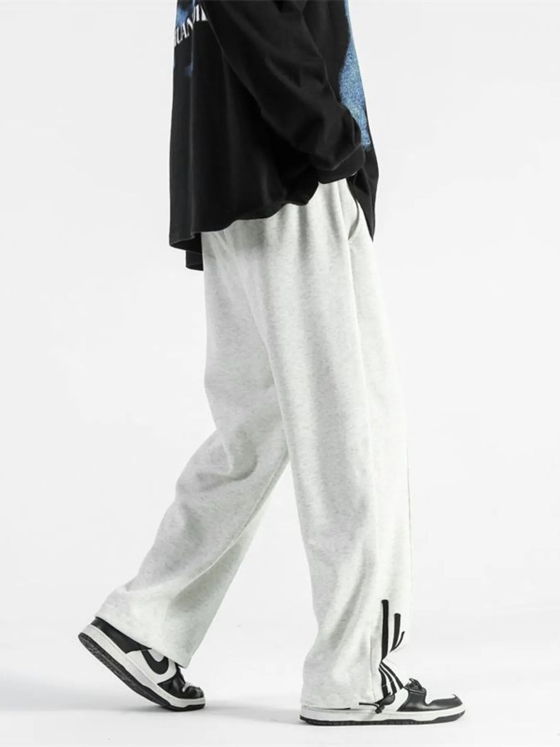 Men's Plus Size Drawstring Wide Leg Sweatpants - cas7m