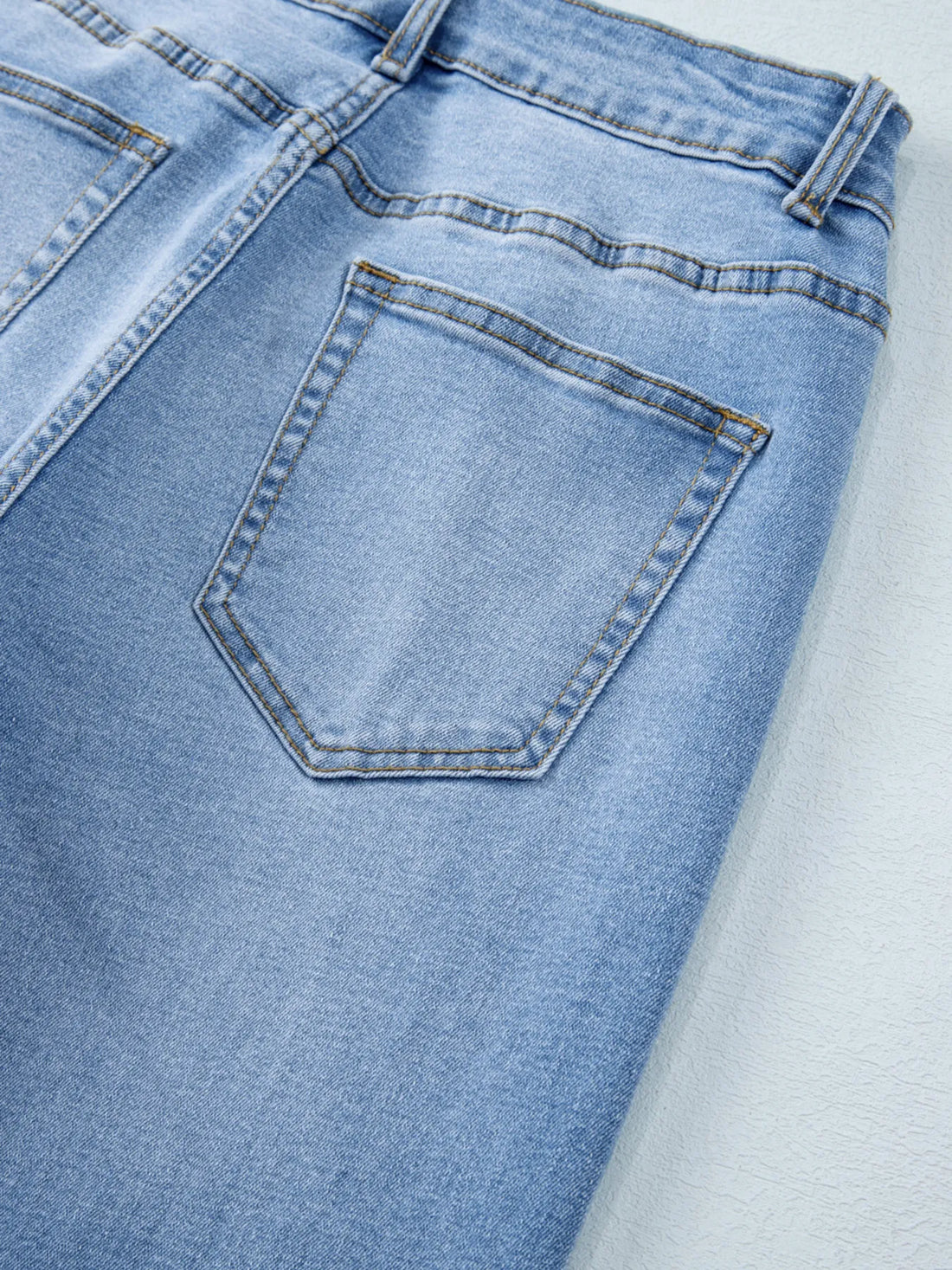 High Waist Wide Leg Washed Jeans - cas7m