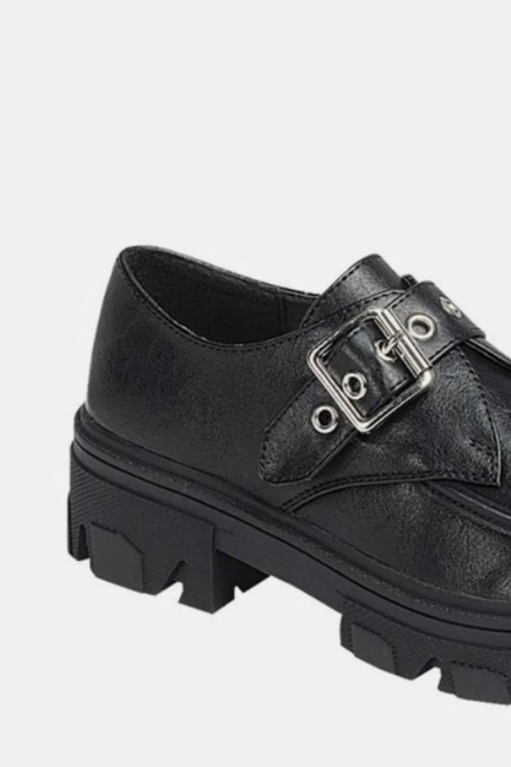 Forever Link Buckled Platform Lug Sole Loafers - cas7m