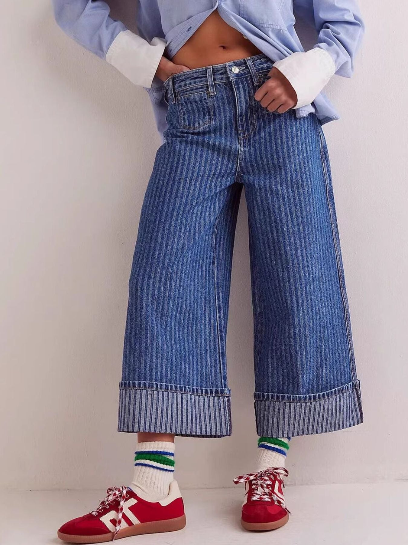 Wide-Leg Cropped Jeans - cas7m