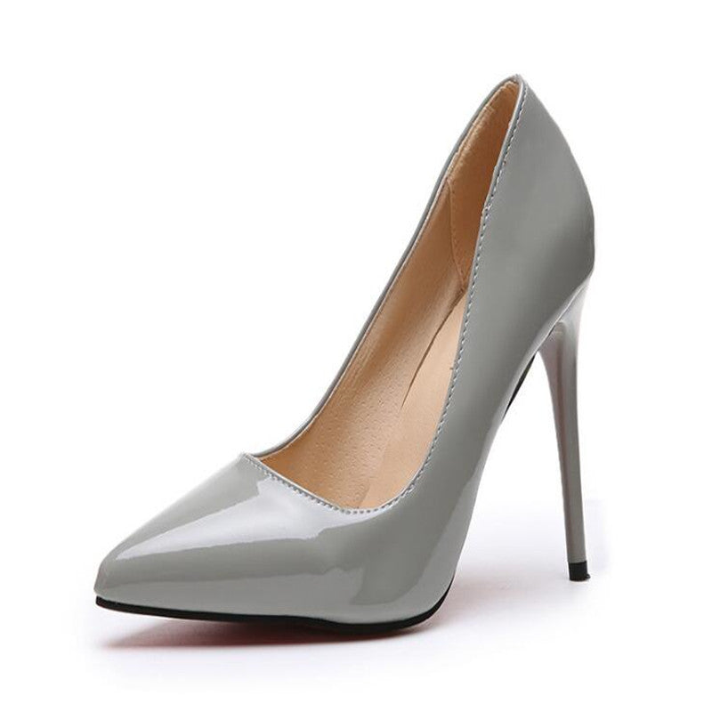 Trendy Pointed Toe High Heels with Glossy Finish