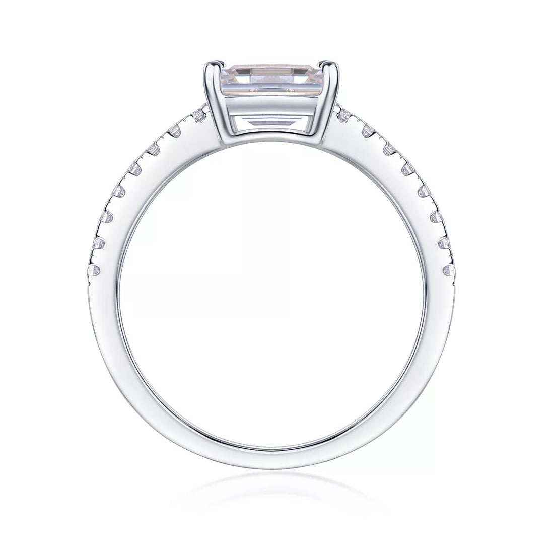 1 Carat 925 Sterling Silver Moissanite Geometric Ring - cas7m