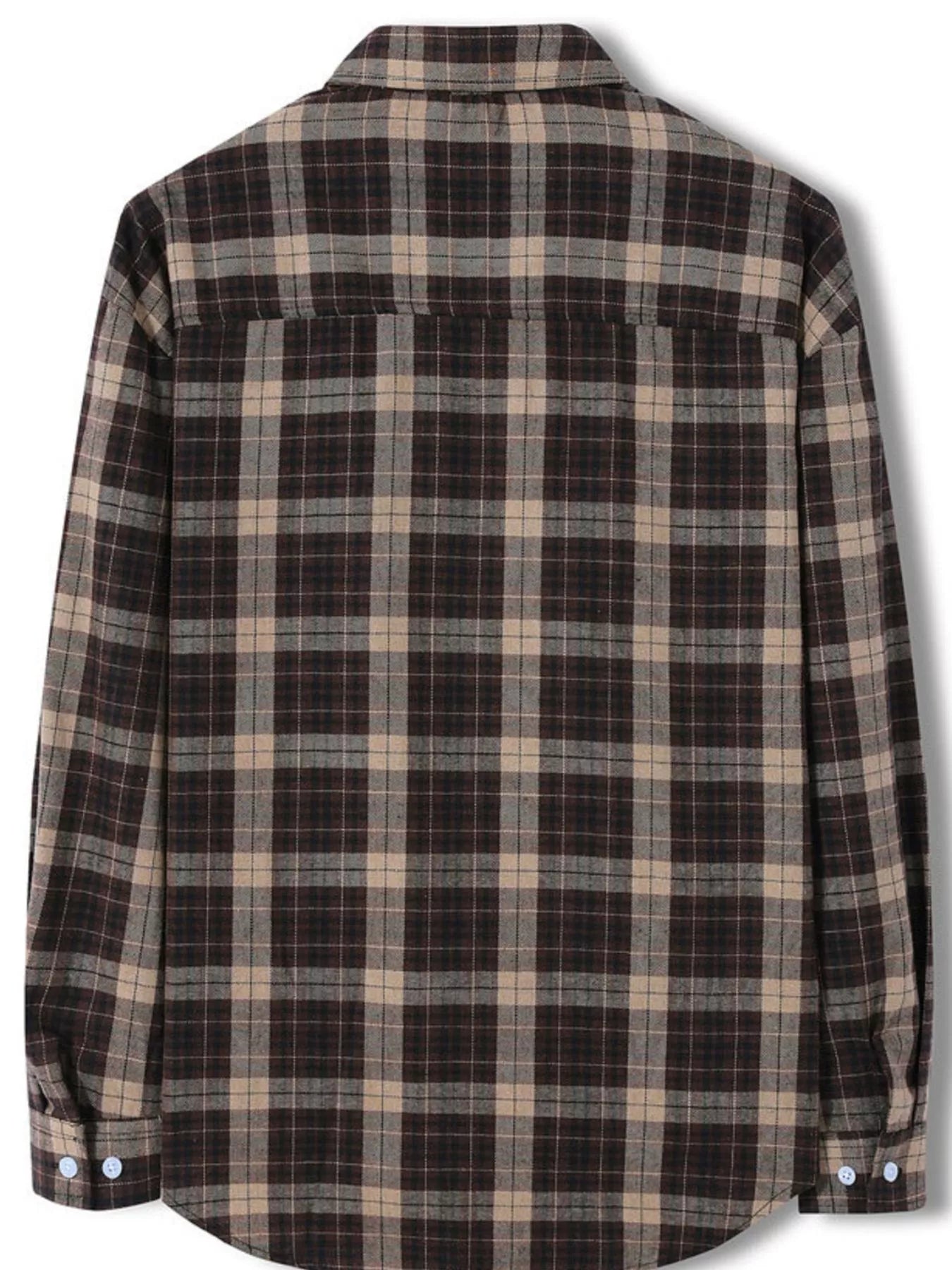 Men's Plus Size Classic Plaid Long Sleeve Shirt - cas7m