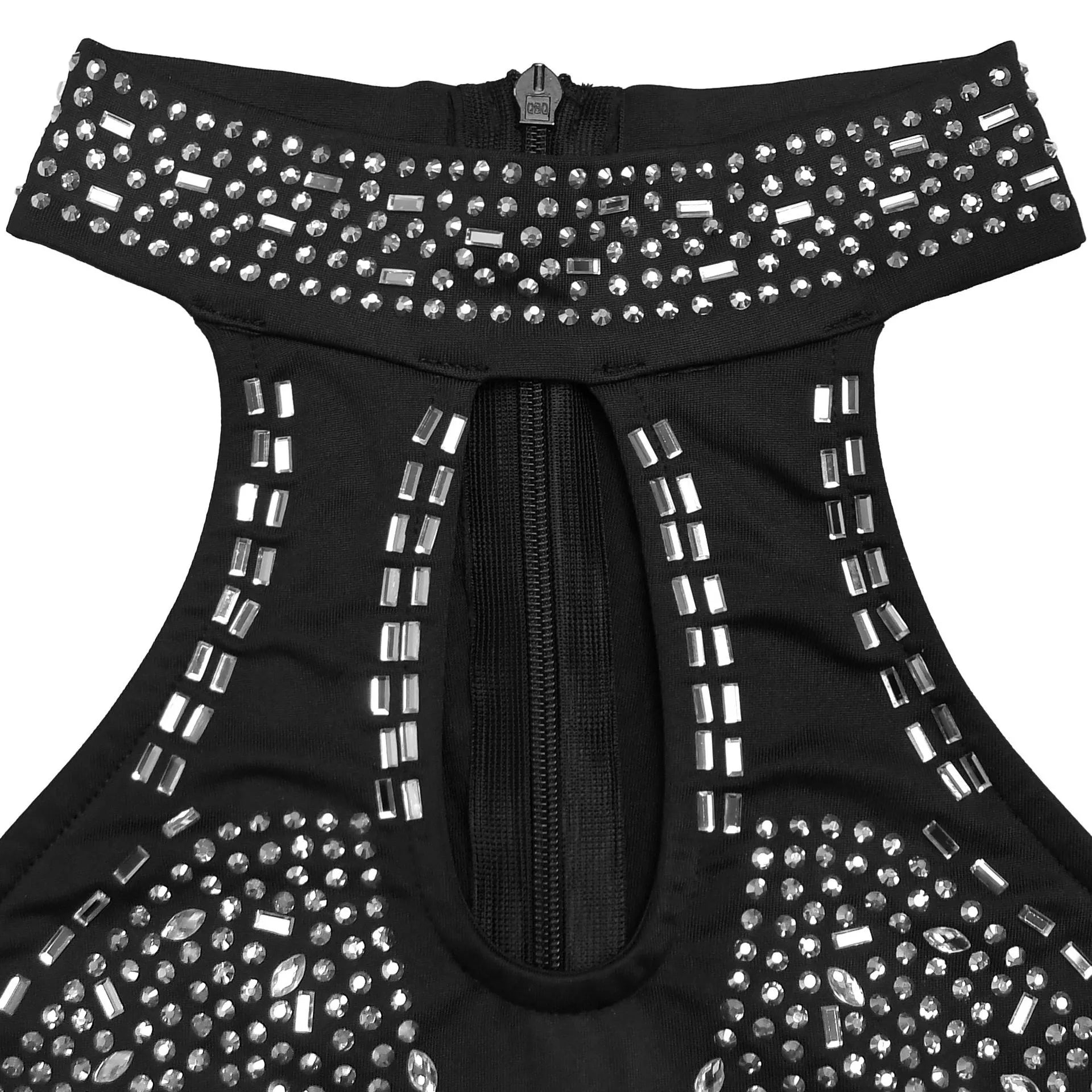 Sparkling Rhinestone Cutout Jumpsuit - cas7m