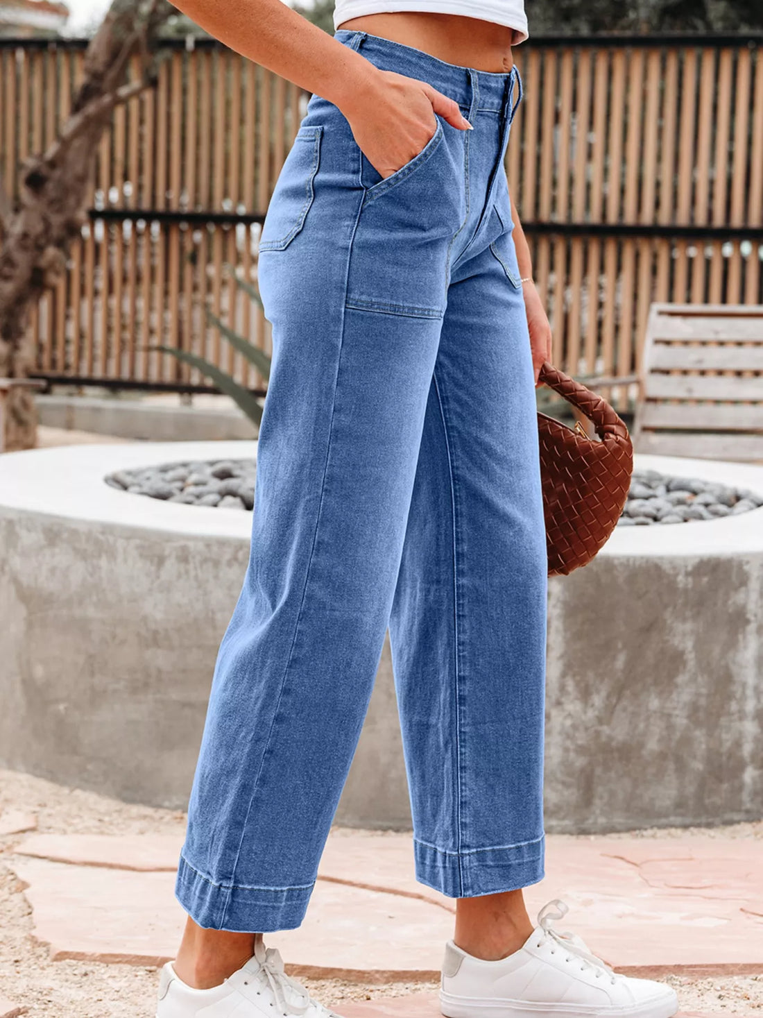 High-Waisted Wide Leg Flare Jeans - cas7m