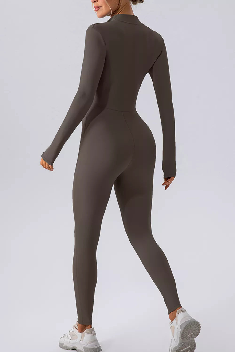 Half Zip Mock Neck Active Jumpsuit - cas7m