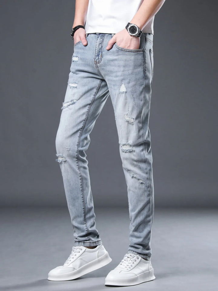 Men's Distressed Slim Fit Jeans - cas7m