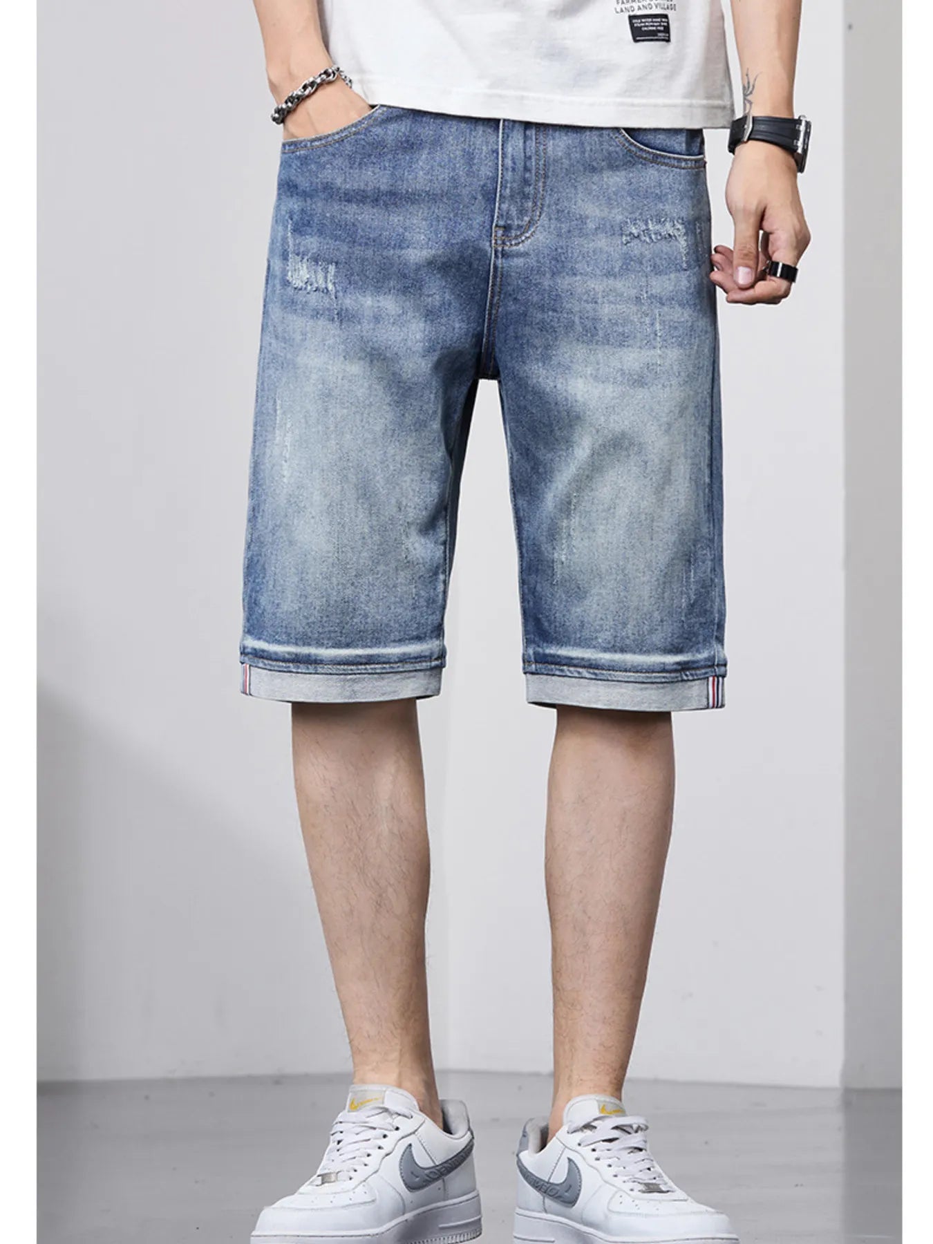 Men's Loose Fit Denim Shorts - cas7m