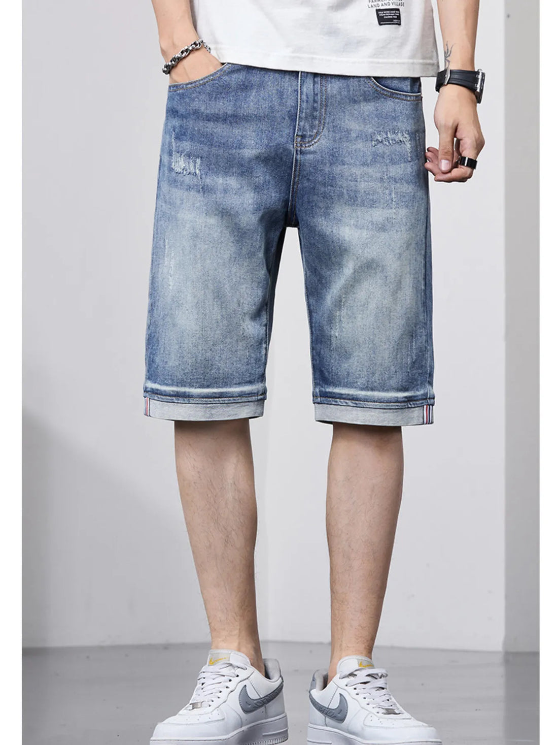 Men's Loose Fit Denim Shorts - cas7m