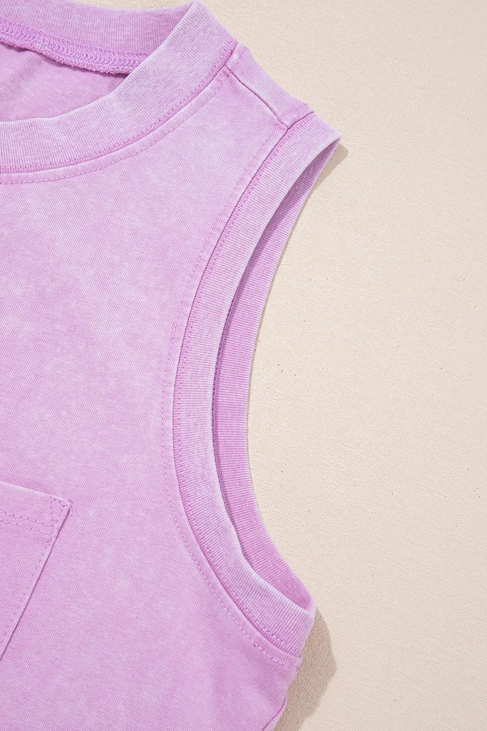 Round Neck Tank with Chest Pocket - cas7m
