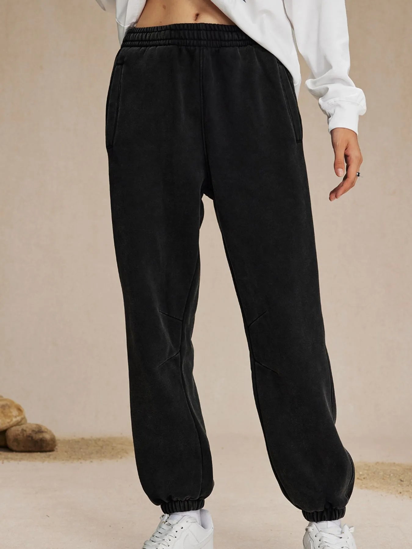 Men's Casual Elastic Waist Cotton Sweatpants - cas7m