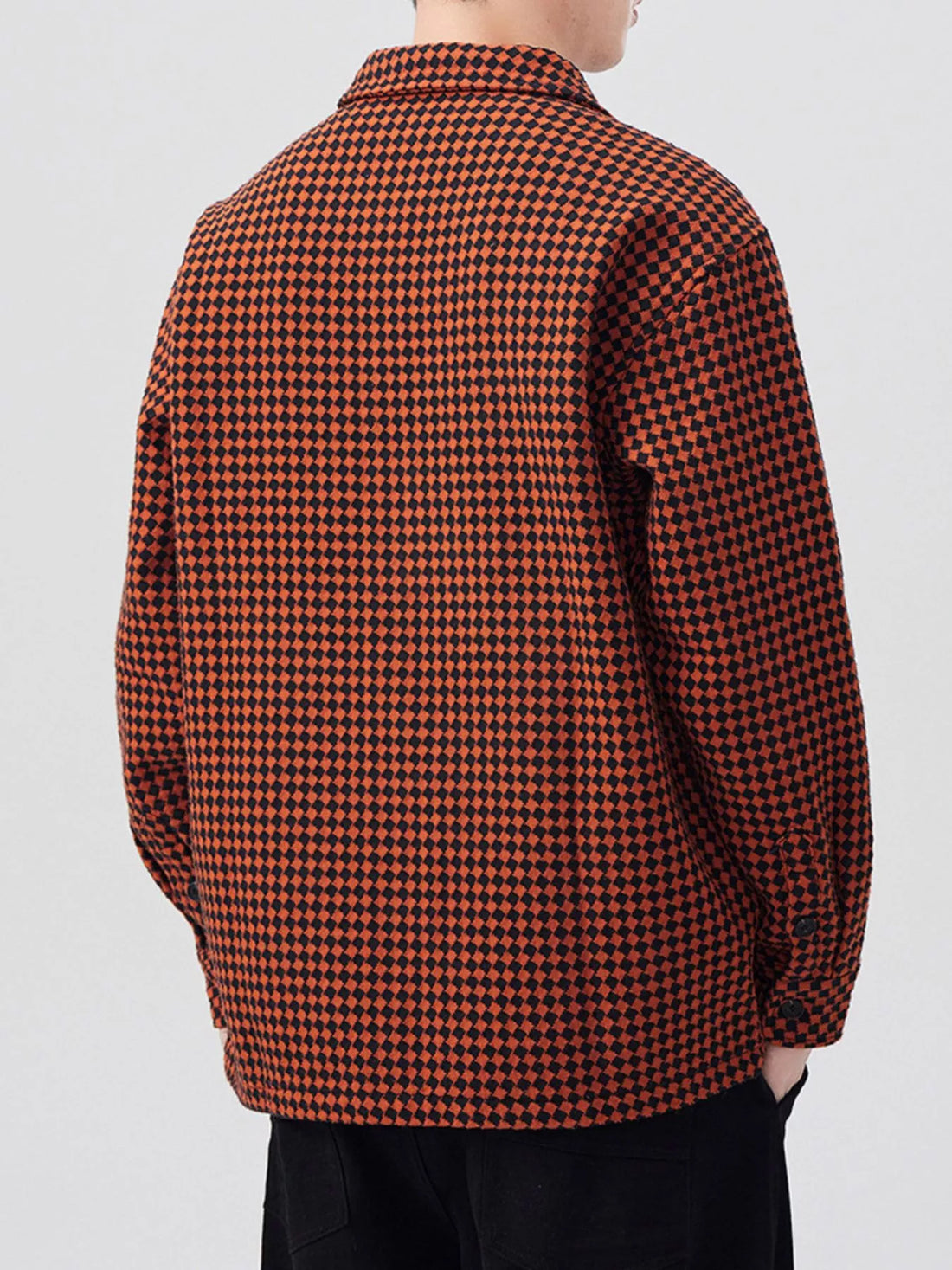 Men's Plus Size Button Up Long Sleeve Shirt - cas7m