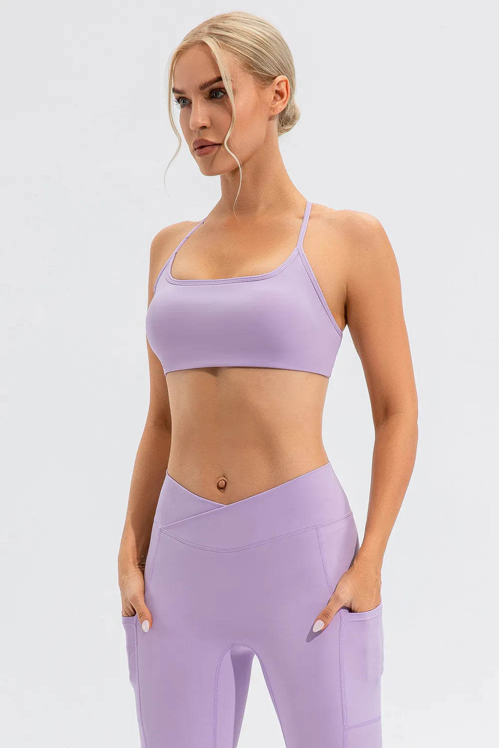 Crisscross Spaghetti Strap Active Cami - cas7m