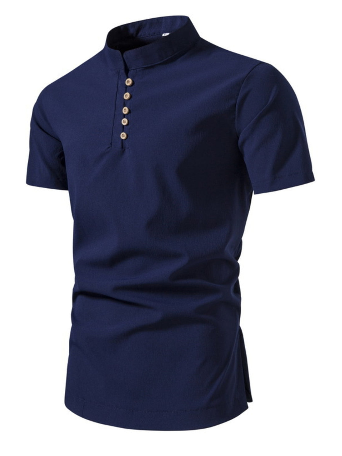 Men's Plus Size Button Detail Short Sleeve Shirt - cas7m