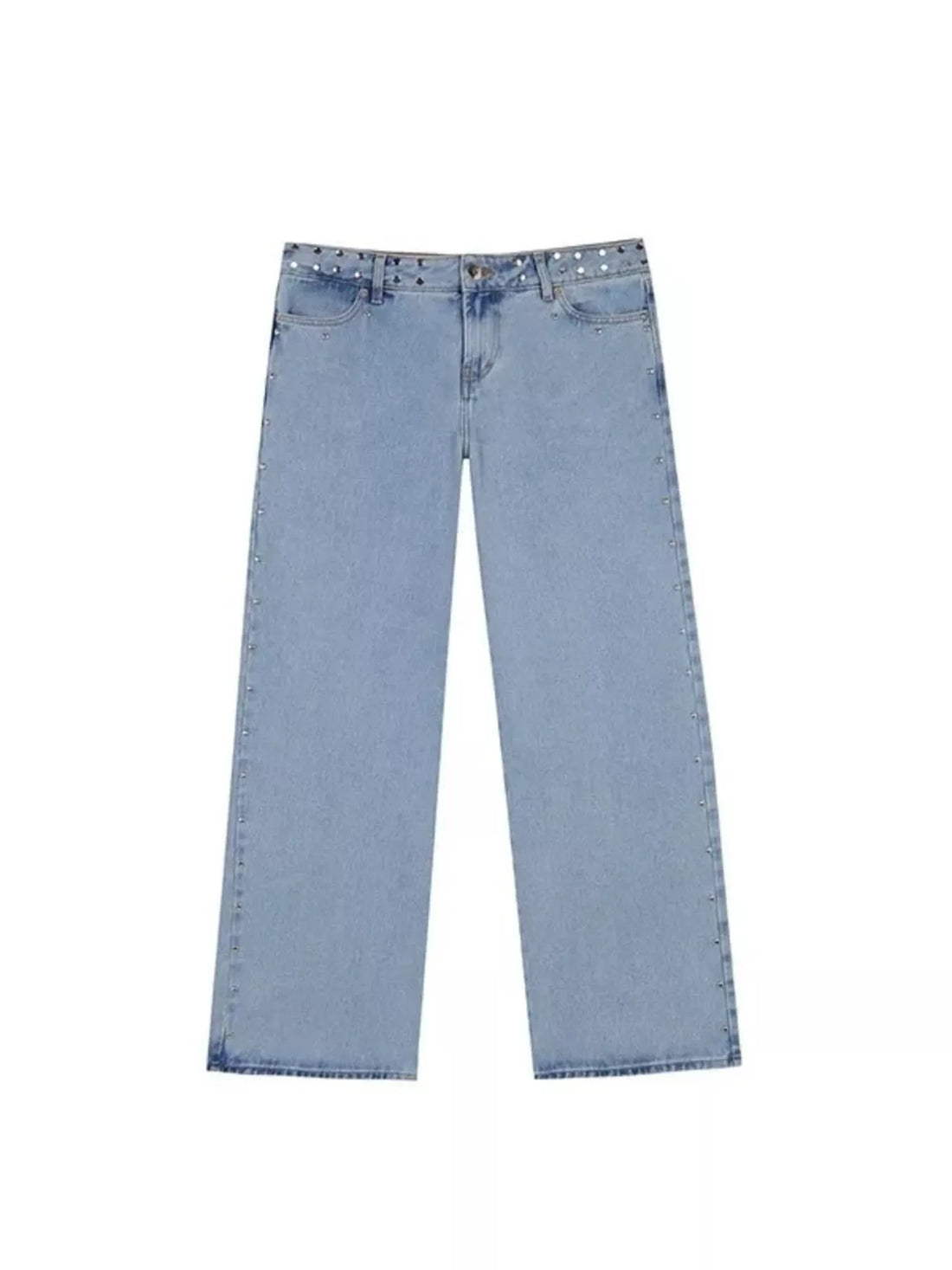 Leopard Star Patches Wide Leg Jeans - cas7m
