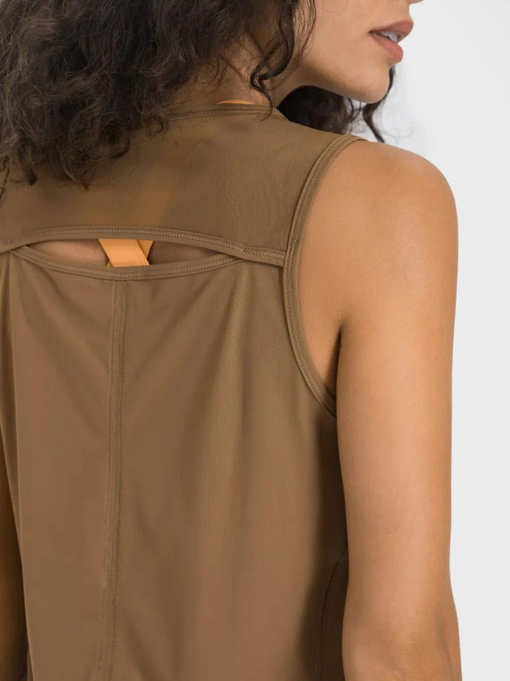 Millennia Cutout Back Round Neck Active Tank - cas7m