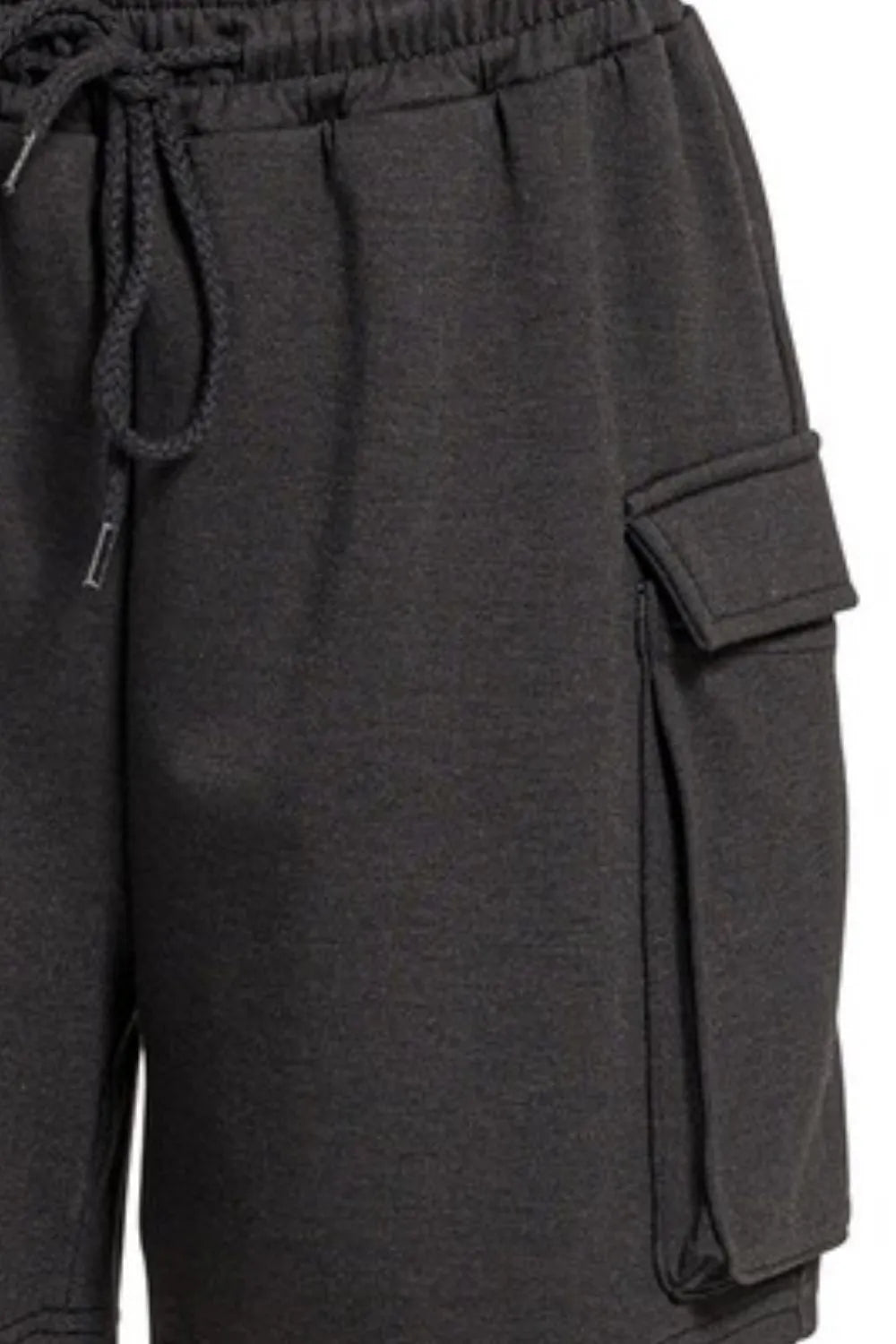 Zenana Scuba Thigh Pocket Shorts - cas7m