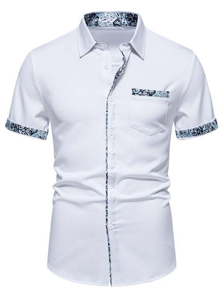 Men's Button Up Short Sleeve Shirt - cas7m