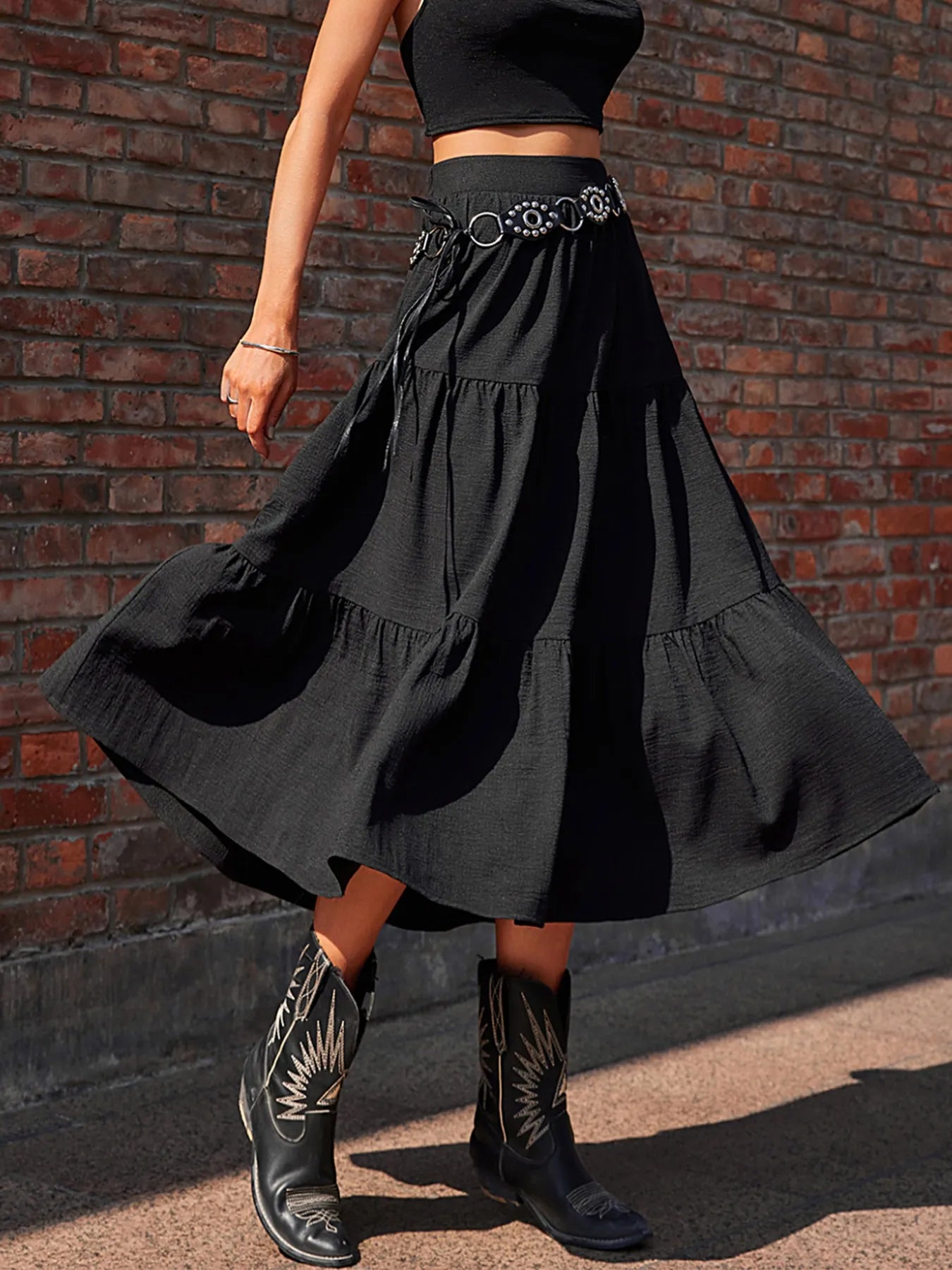 Tiered Midi Skirt - cas7m