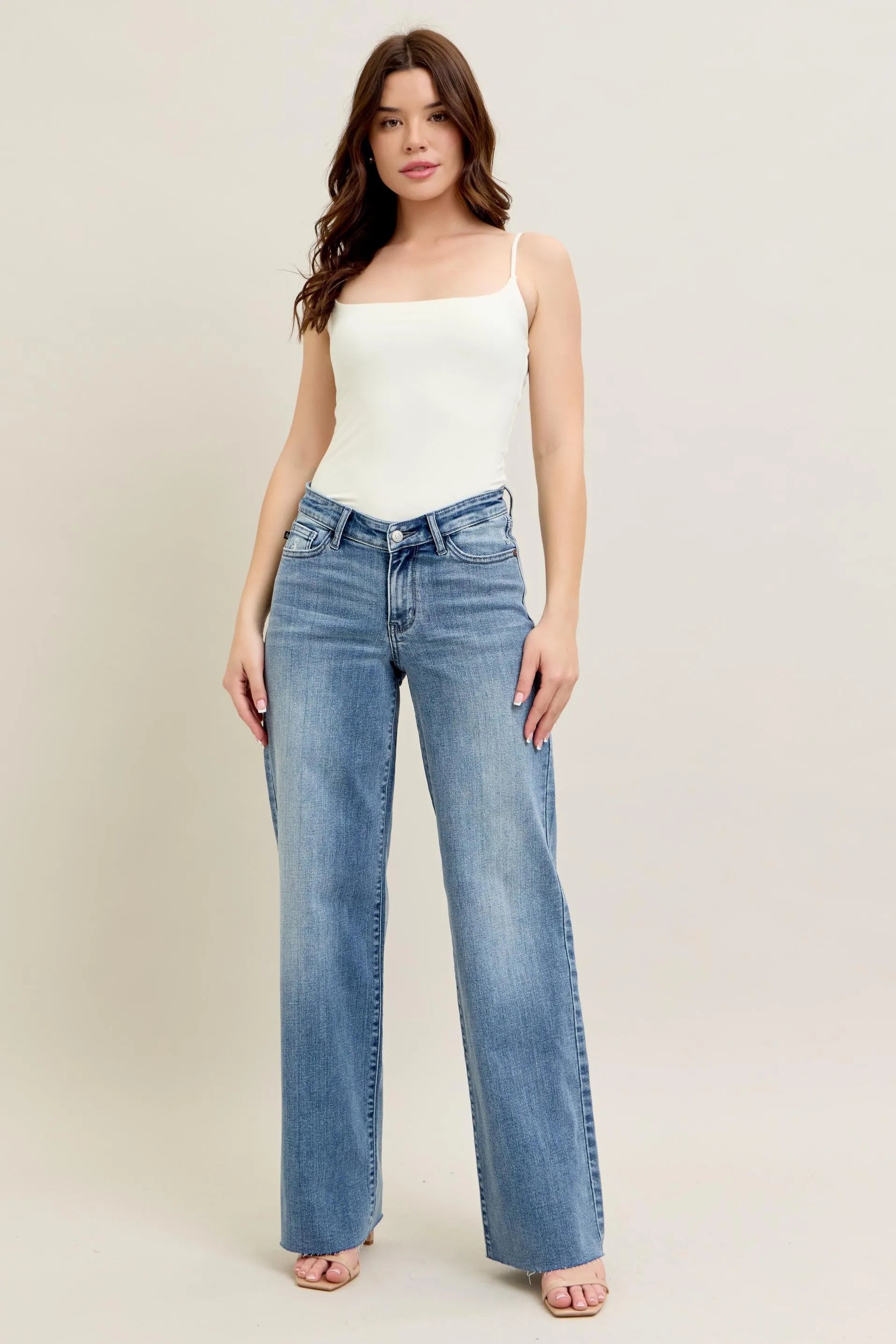 Judy Blue Full Size V - Front Baggy Jeans Plus Size - cas7m