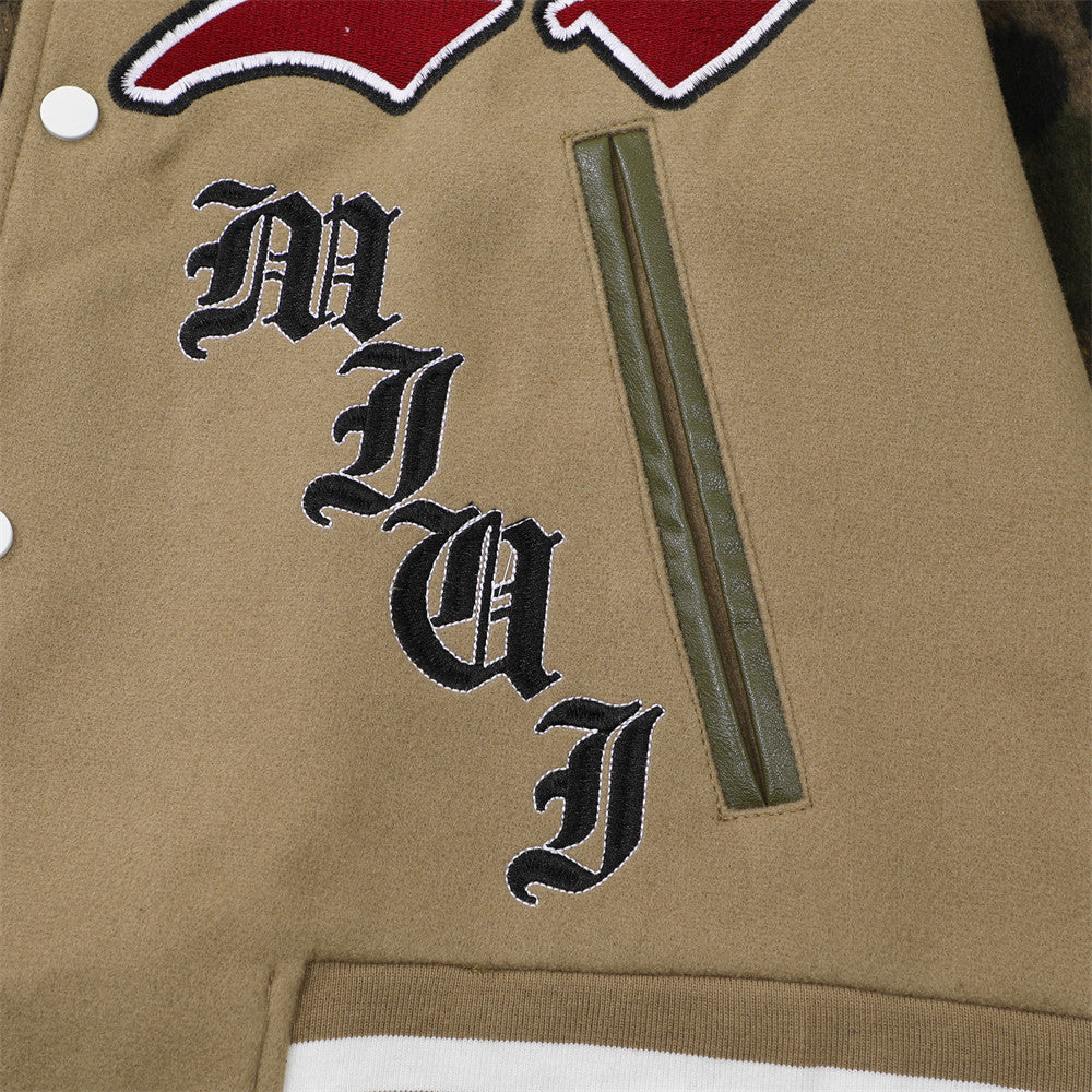 Niche Patchwork Camouflage Baseball Uniform Men's - cas7m
