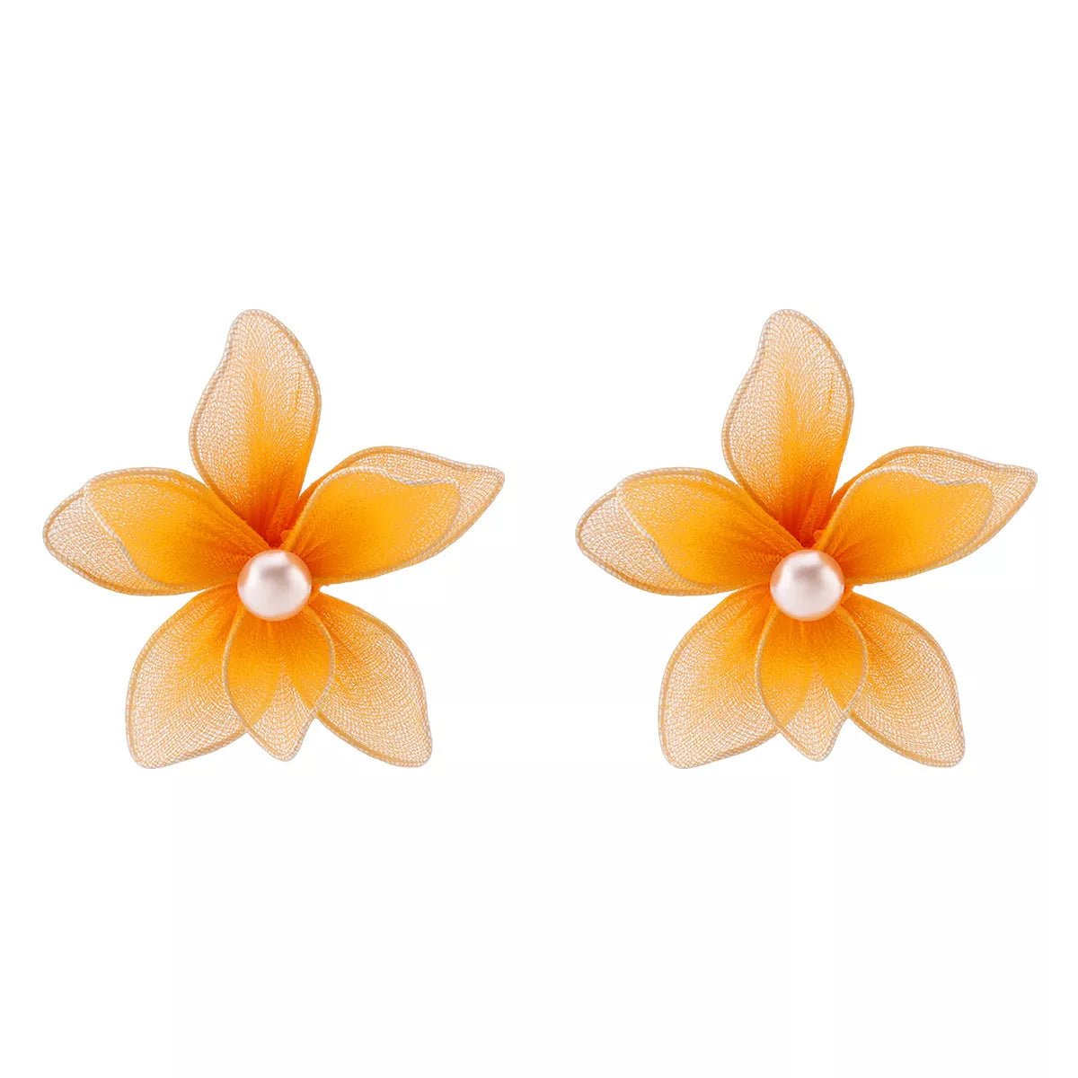 Flower Pearl Stud Earrings - cas7m