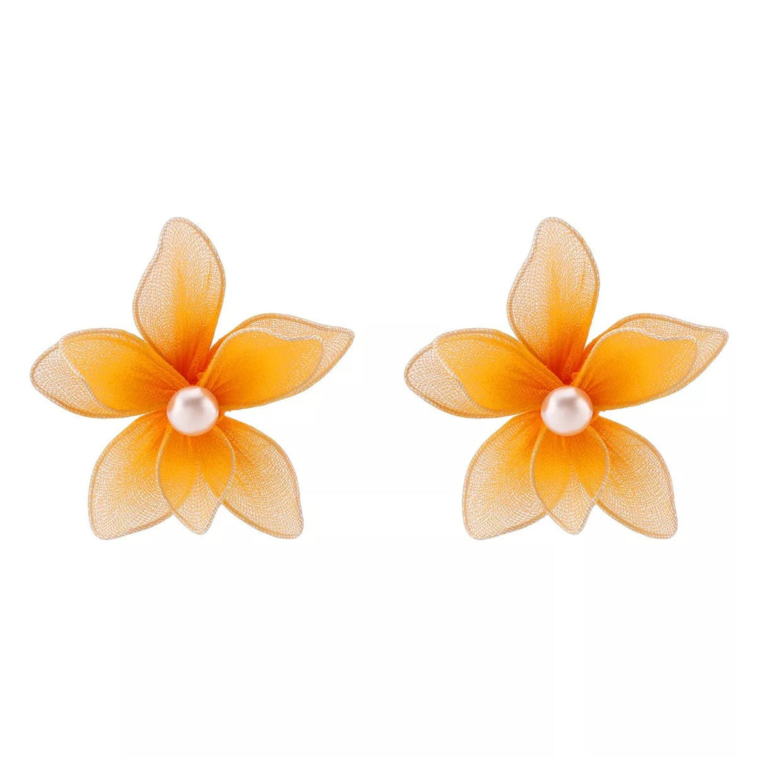 Flower Pearl Stud Earrings - cas7m