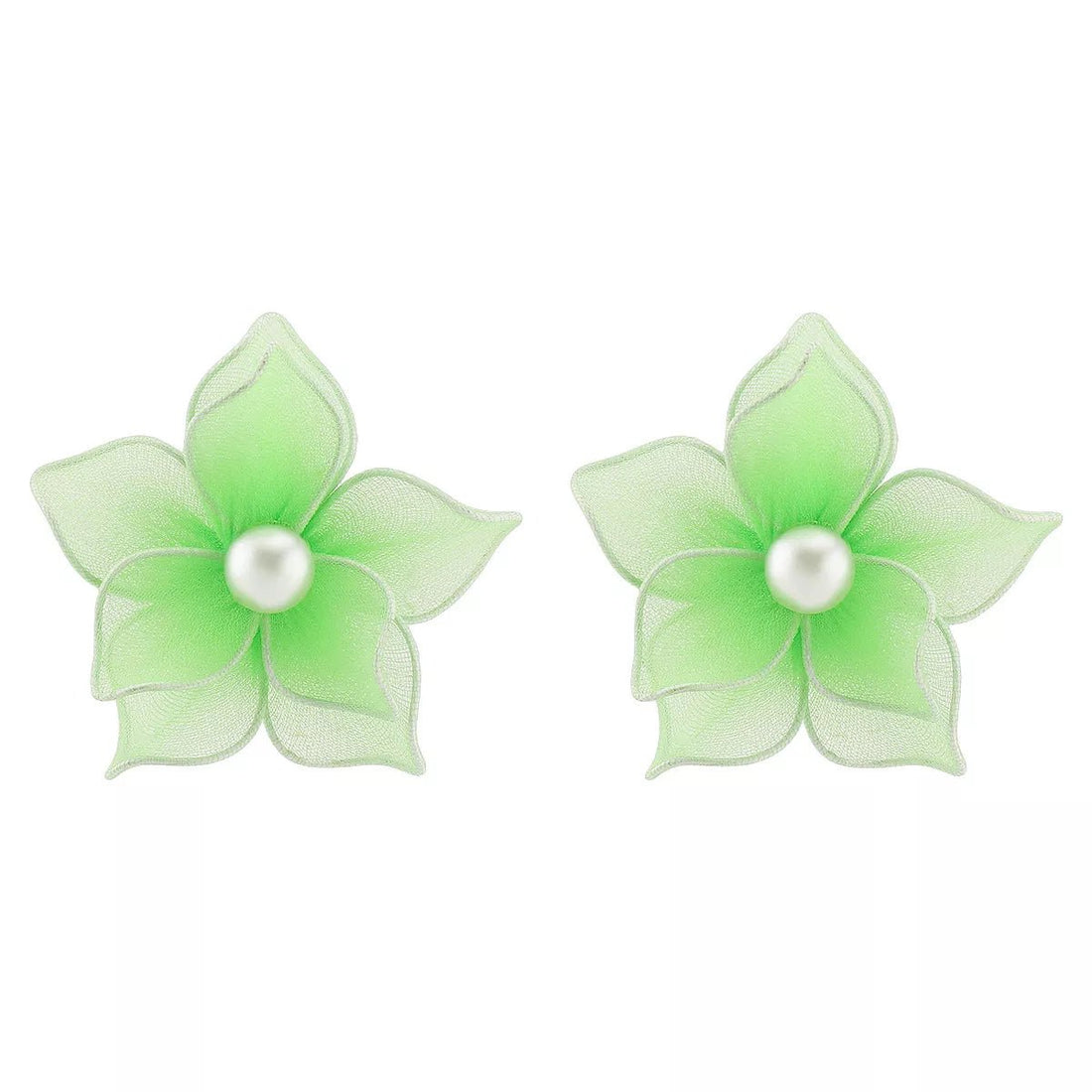 Flower Pearl Stud Earrings - cas7m