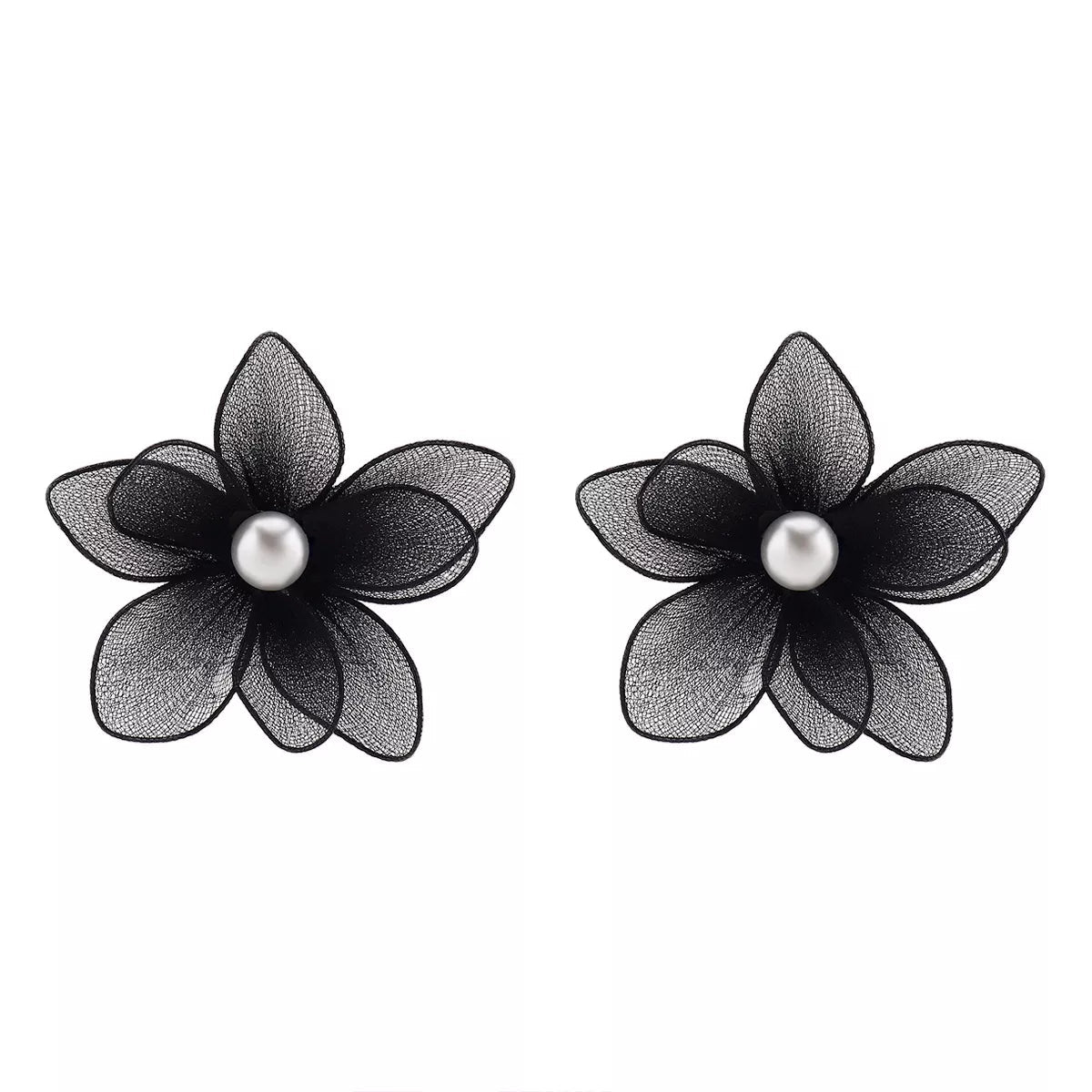 Flower Pearl Stud Earrings - cas7m