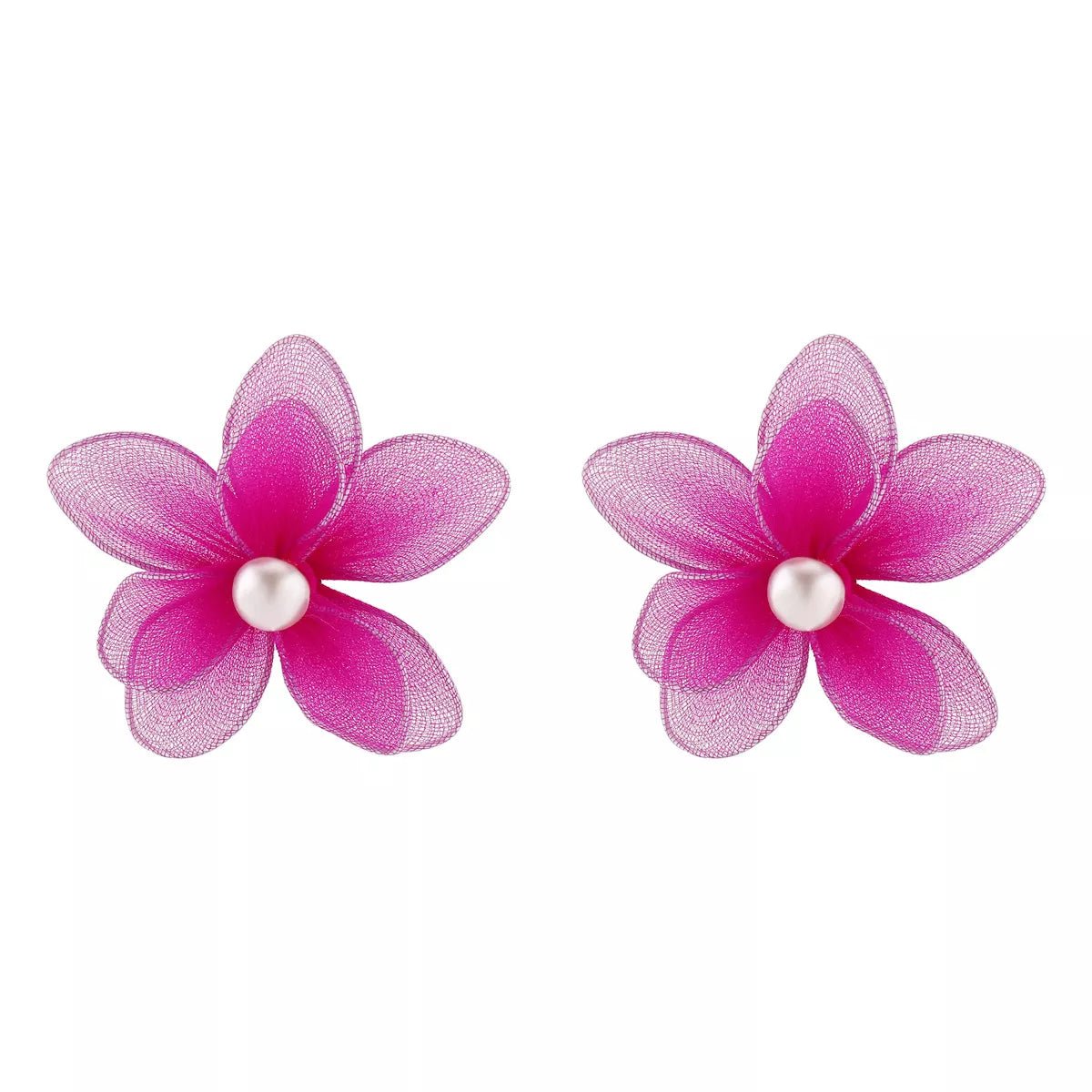 Flower Pearl Stud Earrings - cas7m