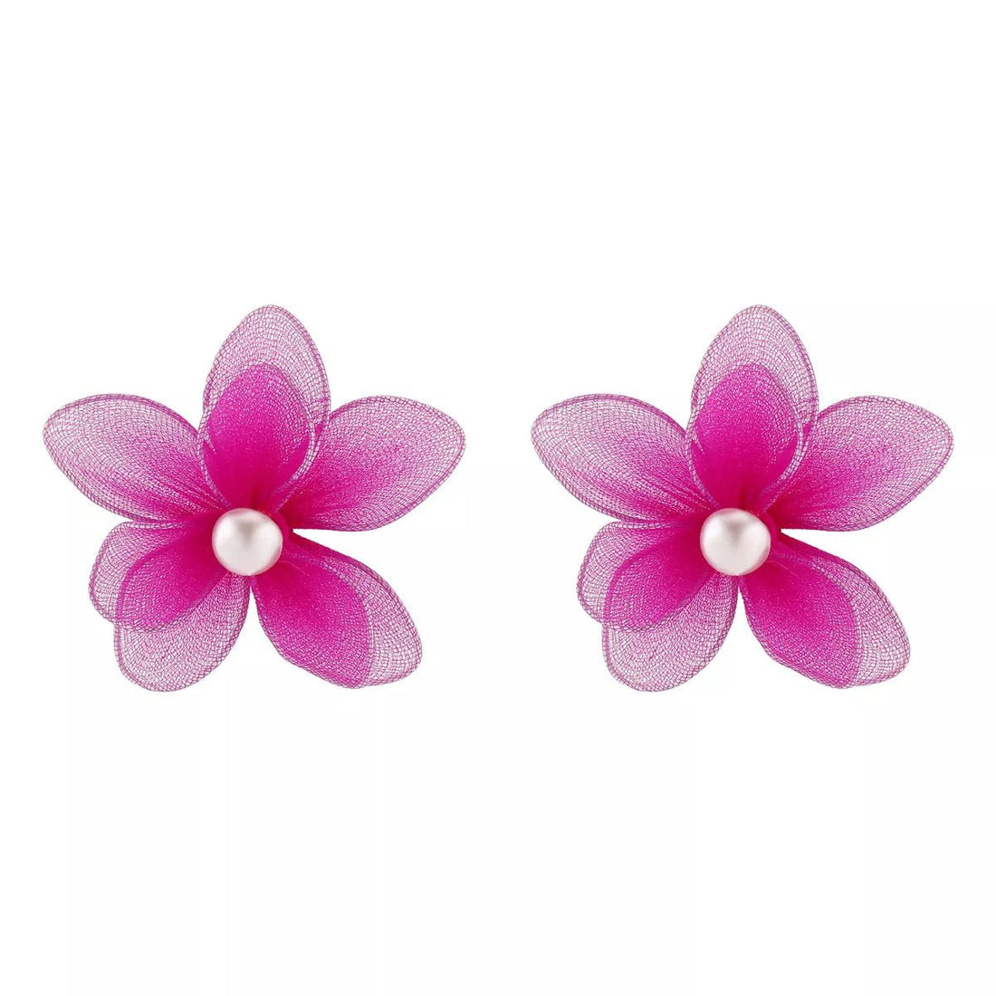 Flower Pearl Stud Earrings - cas7m