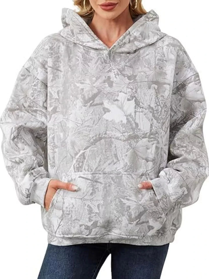 Full Size Kangaroo Pocket Long Sleeve Hoodie Plus Size - cas7m