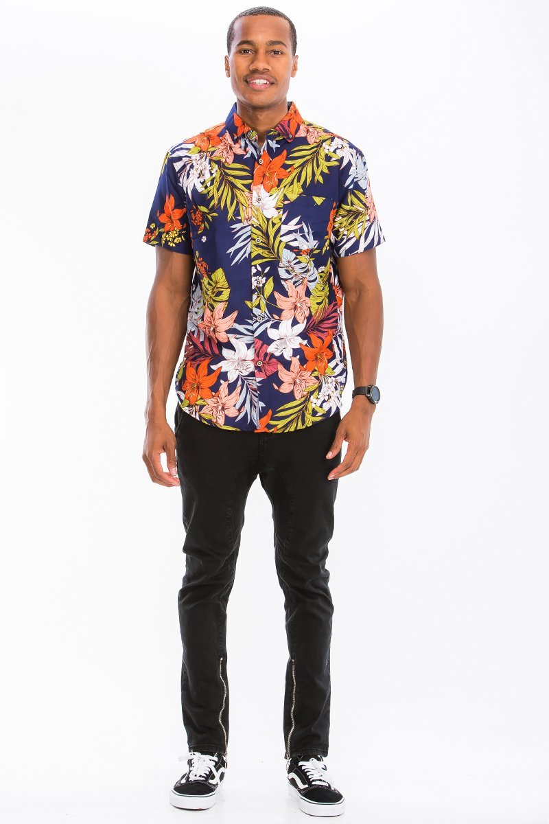 HAWAIIAN PRINT BUTTON DOWN SHIRT - HAWAIIAN PRINT BUTTON DOWN SHIRTHAWAIIAN PRINT BUTTON DOWN SHIRTWS7028-LLcas7mproduct_vendorcas7m
