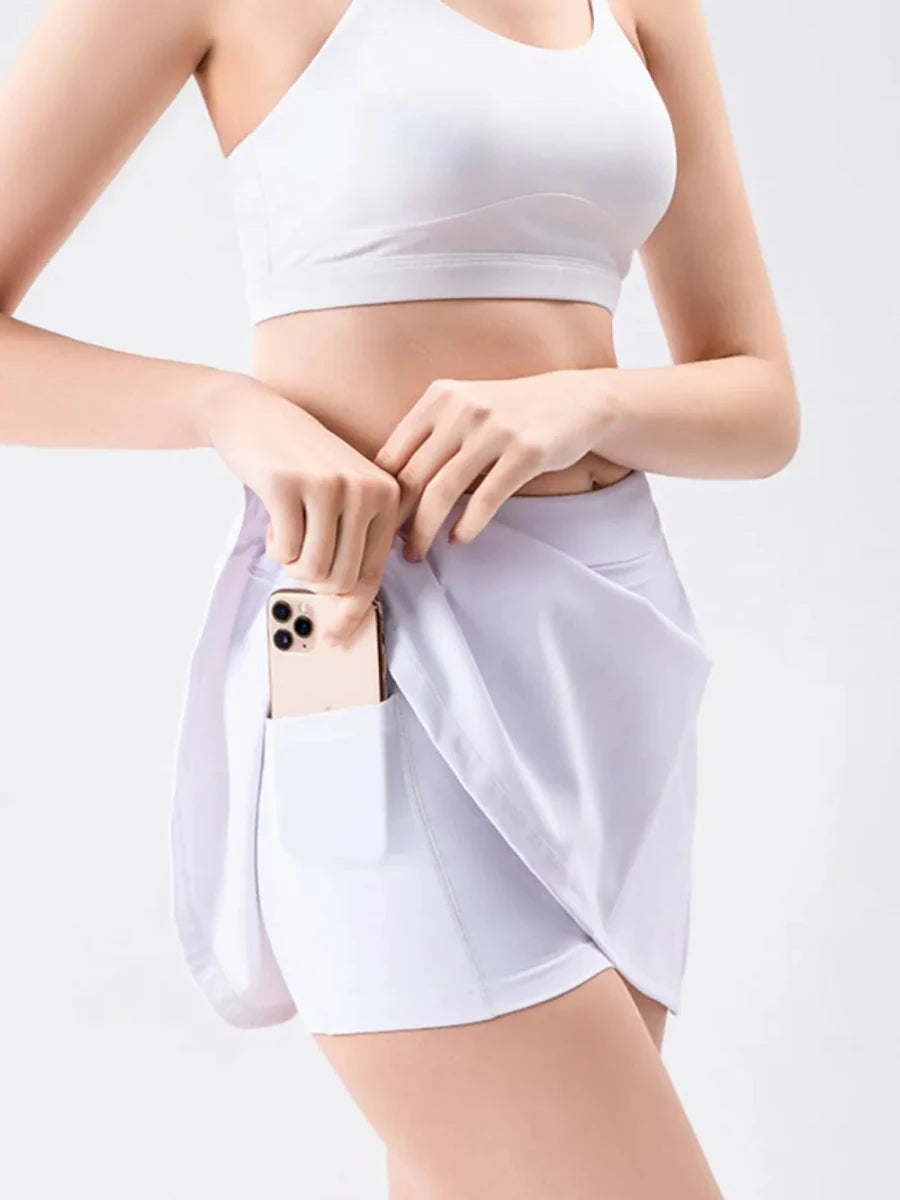 High Waist Active Skort with Pockets - cas7m