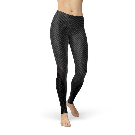 Womens Carbon Fiber Sports Leggings - cas7m