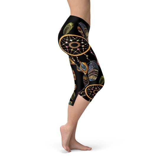 Womens Dreamcatcher Capri Leggings - cas7m