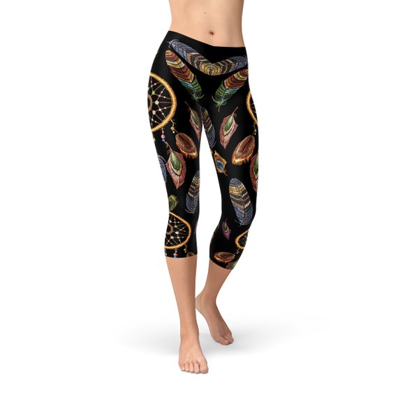 Womens Dreamcatcher Capri Leggings - cas7m