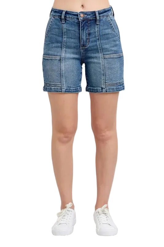 Judy Blue Full Size High Rise Denim Shorts Plus Size - cas7m